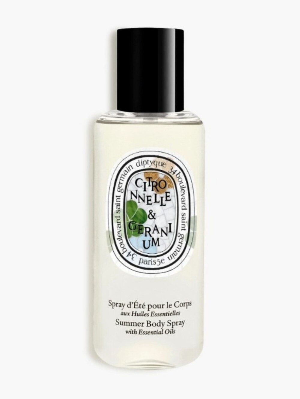 Limited Edition Diptyque Lemongrass & Geranium Summer body spray. Mosquito repel